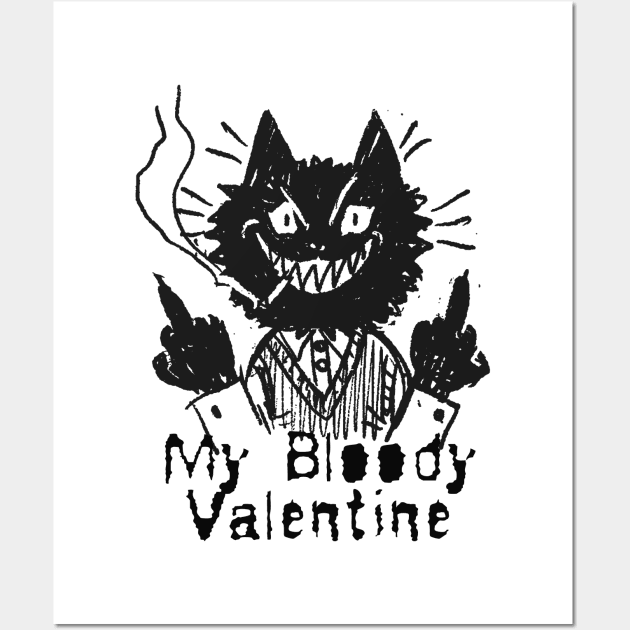 bloody valentine and the bad cat Wall Art by vero ngotak